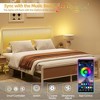 Full Size Rattan Bed Frame with Led Light Headboard, Bohemian Style Cane Boho Bed Frames - 4 of 4