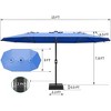 15FT Large Patio Double-Sided Rectangle Market Umbrella with Base for Poolside Lawn Backyard - 2 of 4