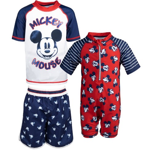 Disney Infant Baby Boys Short Sleeve One-Piece Red  Mickey Mouse Suit 