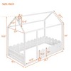 Twin Size Wood House Bed Frame with Fence for Kids,Teens - 4 of 4