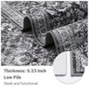 Faux Wool Vintage Distressed Floral Printed Area Rug  Ultra Thin Machine Washable Non Slip Stain Resistant Non Shedding Pet Friendly Floor Rug - 4 of 4