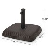 Maggift Square Umbrella Base, Rattan Outdoor Umbrella Base with 2 Handles for Patio, Poolside, Yard, Brown, 18.75" * 18.75" * 15" - 2 of 4