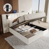 AMERLIFE Upholstered Bed Frame with Widened Headboard,Lift-Up Storage Bed and Built-in Light, Velvet - 2 of 4
