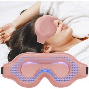 Weighted Eye Mask for Sleeping for Men and Women, Ideal for Lash Extensions, Travel Blackout Night Blindfold with Adjustable Strap (Pink-3D) - 1 of 4