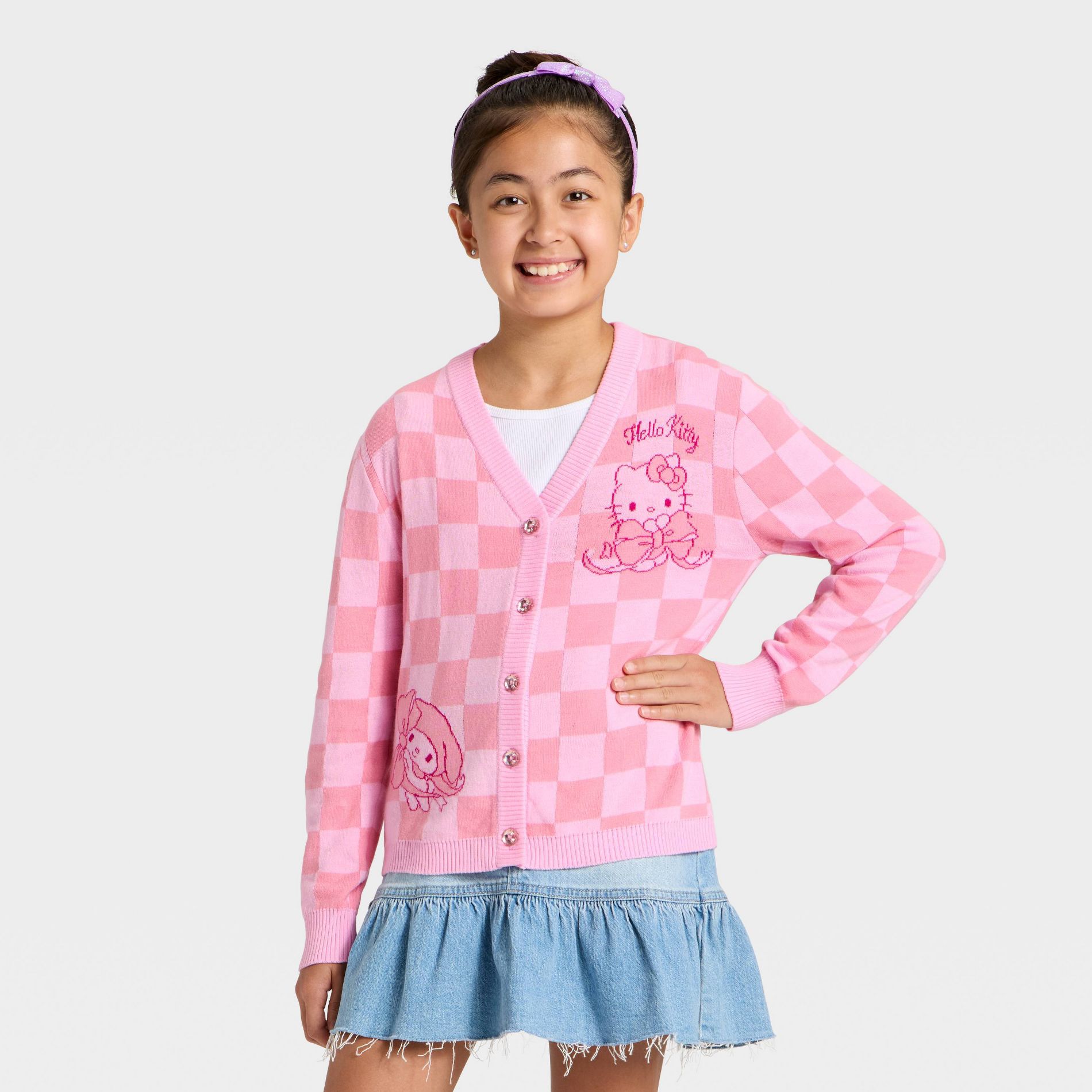 Girls' Sanrio Hello Kitty and Friends Button-Up Cardigan - Pink