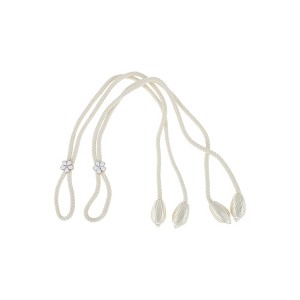 Unique Bargains Adjustable Flower Tieback with Hook Cotton Rope Beige 2 Pcs - 1 of 3