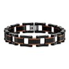 Black Bow Jewelry 12mm Black & Brown Plated Stainless Steel Link Bracelet, 8.25 Inch - 3 of 4