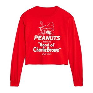 - Peanuts - Good ol' Charlie Brown Cropped Long Sleeve T-Shirt - 1 of 2