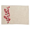 Saro Lifestyle Embroidered Berry Placemat and Napkin 8 pcs Set (4 Placemats, 4 Napkins) - 3 of 4