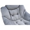 Modern Cotton Fabric Lazy Chair with Armrests, Side Pocket and Steel Frame - 4 of 4