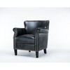 Faux Leather Club Chair with No-Sag Springs, Muted Nailhead Trim, and Solid Wood Legs - 2 of 4