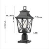 Maggift Outdoor Wall Light, Pole Lantern Lighting Fixture with Pier Mount Base Hard Wired, 2 Pack Black, 7.7"*7.7"*19.8" - 4 of 4