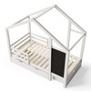 PAGED Roof Shape Bed Frame House Bed with Blackboard and Drawers, Easy Assembly, Box Spring Not Required - 3 of 4