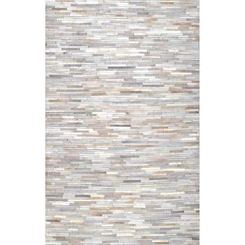 nuLOOM Hand Woven Clarity Patchwork Cowhide Area Rug