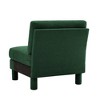 Vynxaria Modern Armless Sofa - Green Polyester Boucle Fabric, Curved Armrests, Cylindrical Legs, Toss Pillows - 4 of 4