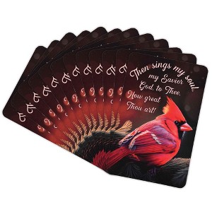 Dicksons Then Sings My Soul Cardinal, Red/Black 3.8 x 2.5 Inch Laminated Cardstock Pocket Card Bookmark; Pack of 12 - 1 of 2