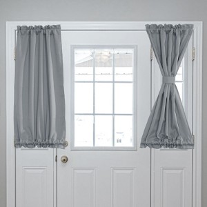 Unique Bargains Blackout Tie Up Pocket Window Door Curtain 1 Panel - 1 of 4