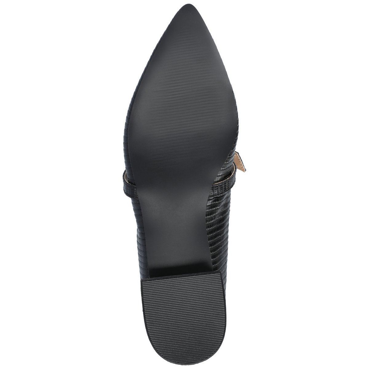 Обувь Journee Collection Women's Cait Textured Material Slip On Mary Jane Flats Black 9.5 — фото 5