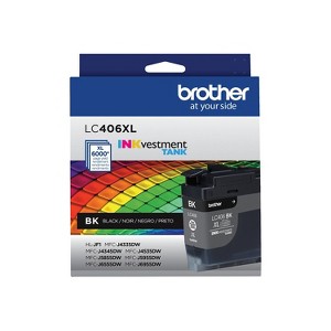 Brother LC406XL Black High Yield Ink Cartridge Prints Up to 6 000 Pages (LC406XLBKS) - 1 of 4