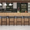 Tangkula 4PCS 29.5" Bar Stool Set Counter Height Saddle Stools with Rubber Wood Frame - 3 of 4