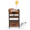 Sevobal Nightstands 1 Set Of Cloth Nightstand With Drawer, Lamp, Open Compartment, Elegant And Simple Design, Brown, 15.36"*11.73"*25.2" - 4 of 4