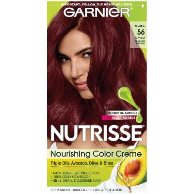 Garnier Nutrisse Nourishing Color Creme 56 Medium Reddish Brown : Target