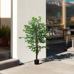 NicBex Artificial Tree 5FT Artificial  Ficus Trees with Pot Natural Wood Trunk, Room Decor for Home Office Foyer Porch - 1 of 4