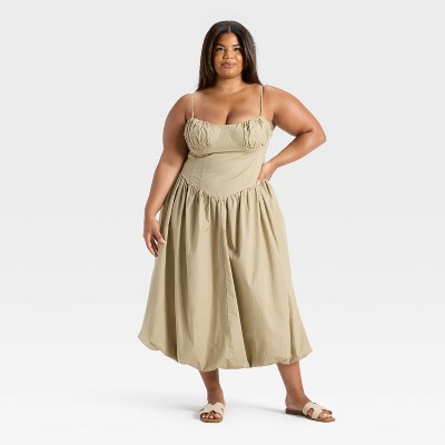 Women's Corset Bubble Midi A-Line Dress - Future Collective