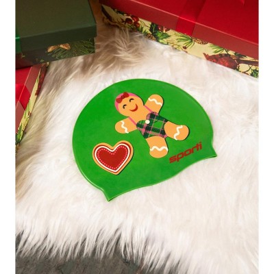 Sporti Oh Snap Gingerbread Silicone Swim Cap Jr.