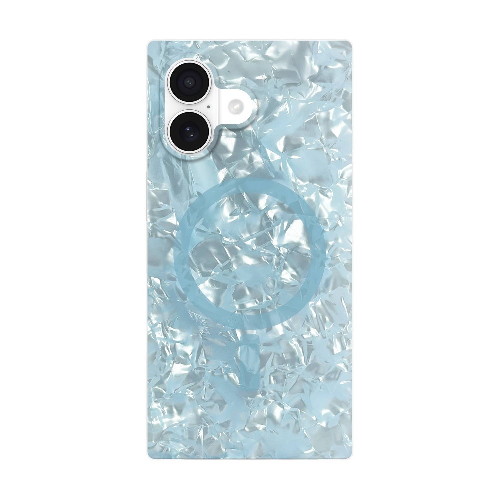 FLAUNT SQUARE iPhone 17 Case with MagSafe - Icy Blue Pearl