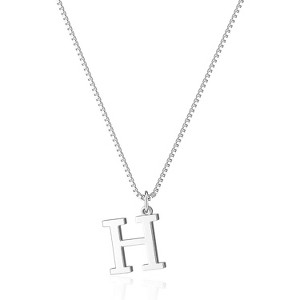 Personalized Initial Choker Gold Plated Dainty Letter Pendant Necklace Gift Silver-H - 1 of 4