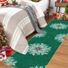 Coolmee Christmas Snowflakes Living Room Rug Non Slip Low Pile Washable Carpet for Bedroom Office Hallway Outdoor Rug Blue - 2 of 4