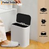Stainless Steel Trash Can White, Small Trash Bin with Lid, Inner Bucket and Step Pedal, Quiet Soft Close and Stays Open, Garbage Can - 4 of 4