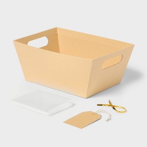 4pc Kraft Box Gifting Kit with Cello Bag, Gift Tag and Gift Tie