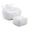 Oversized Faux Fur Bean Bag Chair with Footstool, Filled with Foam Large Shell Shaped Sofa for Adults and Kids-Baofuwish - 4 of 4
