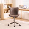YOUNIKE Modern Home Office Chair Adjustable Swivel Desk Chair Leather Rolling Task Vanity Chair Seat Size 19.49"Wx16.93"Dx(17.91-22.64)"H - 4 of 4