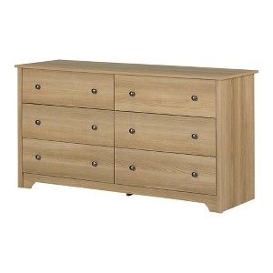 South Shore 6 Drawer Double Dresser Natural Ash: Laminated Particle Board, Adult Assembly Required - 1 of 4