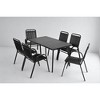 Mshliw 7-Piece Patio Dining Set, Outdoor Dining Set with Plastic Chairs and Steel Table, Brown, for Garden, Patio, and Indoor Use - 2 of 4