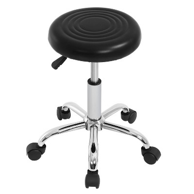 BestMassage Rolling Stool Massage Stool Salon Stool with Wheels Height Adjustable, Black