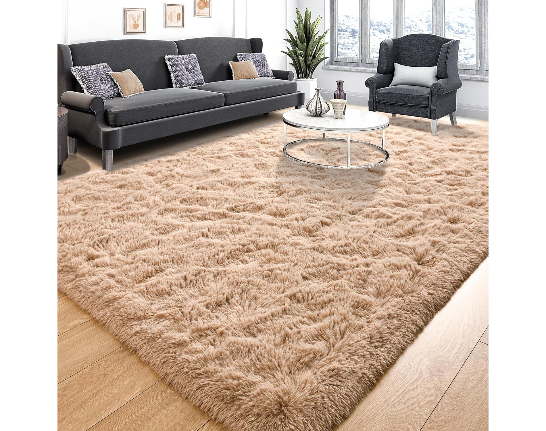 LOVEVOOK 5x7 Feet Area Rugs for Living Room Bedroom, Non-Slip Fluffy Soft Shag Rug, Plush Carpet for Home Dorm Decor Aesthetic