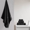 Vynxaria Bath Towels and Washcloths: Black Quick Dry 6-Piece Ensemble - 2 of 4