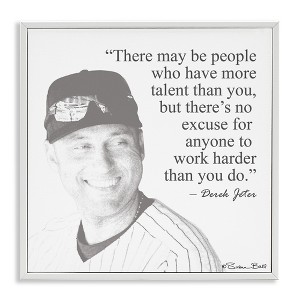 Stupell Industries Work Hard Derek Jeter Quote, 12" x 12" - 1 of 4