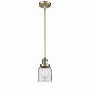 Bell - 1 Light Stem Hung Mini Pendant In Industrial Style-10 Inches Tall and 5 Inches Wide - 1 of 1