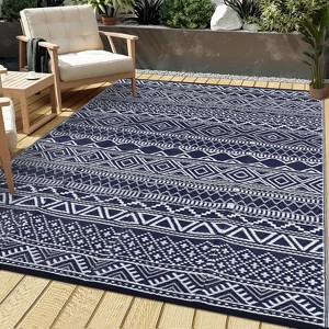 Coucheta Reversible Outdoor Rug , Waterproof Plastic Straw Patio Mat for Camping, RV & Deck, Easy Clean & Portable,Multi-Color & Size - 1 of 4