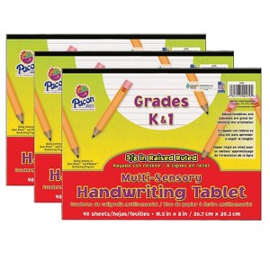 Pacon Multi-Sensory Raised Ruled Tablet 5/8" x 5/16" x 5/16" Ruled Long 10.5" x 8" White 40 Sheets - 1 of 1