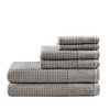 6Pcs 100% Cotton Solid Color Bath Towel Set, Anti-Microbial Certified Waffle Jacquard Quick Dry Bath Towel - 2 of 4