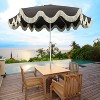 JONATHAN Y Collins 9 ft. Classic Cottage Tassel Market Patio Umbrella with Auto-Tilt, Crank, Wind Vent and UV Protection - 2 of 4