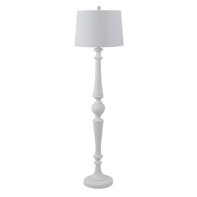 59.5" Shelby Resin Floor Lamp Satin White - Decor Therapy