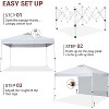 10x10ft Easy Pop-Up Canopy, Commercial Pop-Up Gazebo Tent, Waterproof Outdoor Screen Tent with Mesh Mosquito Netting Side Walls for Parties, Camping - 2 of 4