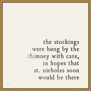 Amanti Art 16" x 16" Simple Christmas II Cream by Laura Marshall Framed Canvas Wall Art : Holiday Typography Decor, Seasonal Lithograph - 1 of 4